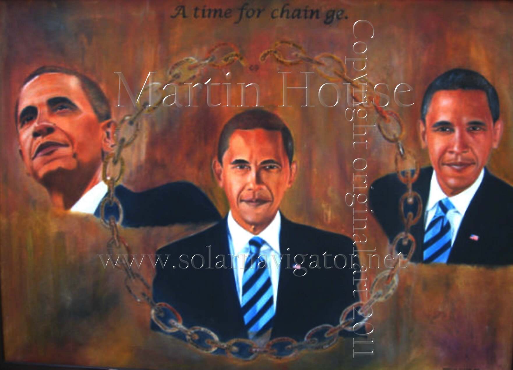 Barak Obama, original painting by Martin House
