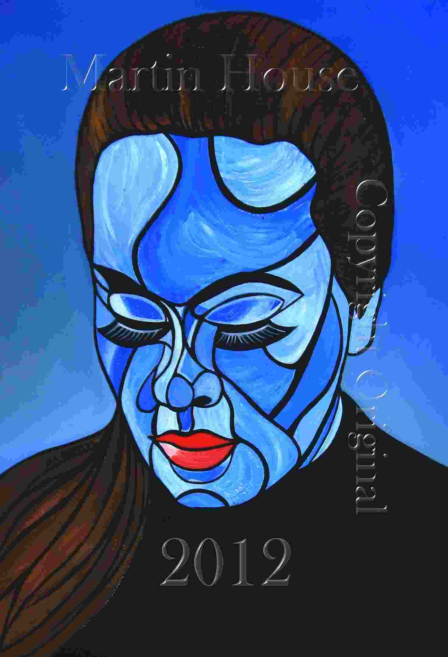 Adele, feeling blue, original painting by Martin House