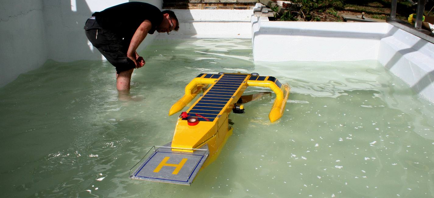 A boat that cleans plastic from water