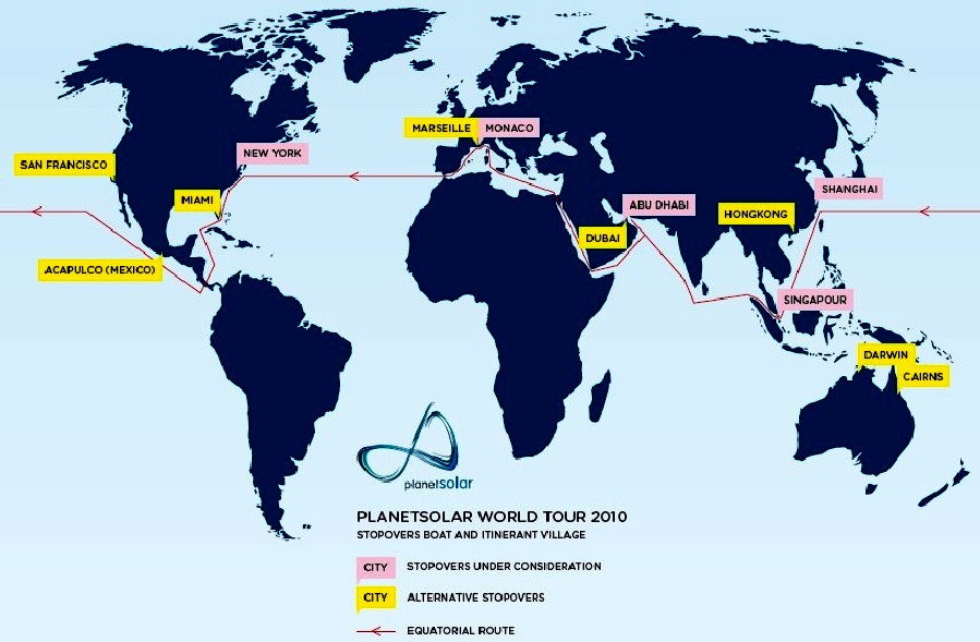 PlanetSolar world solar powered circumnavigation 2010 to 2012