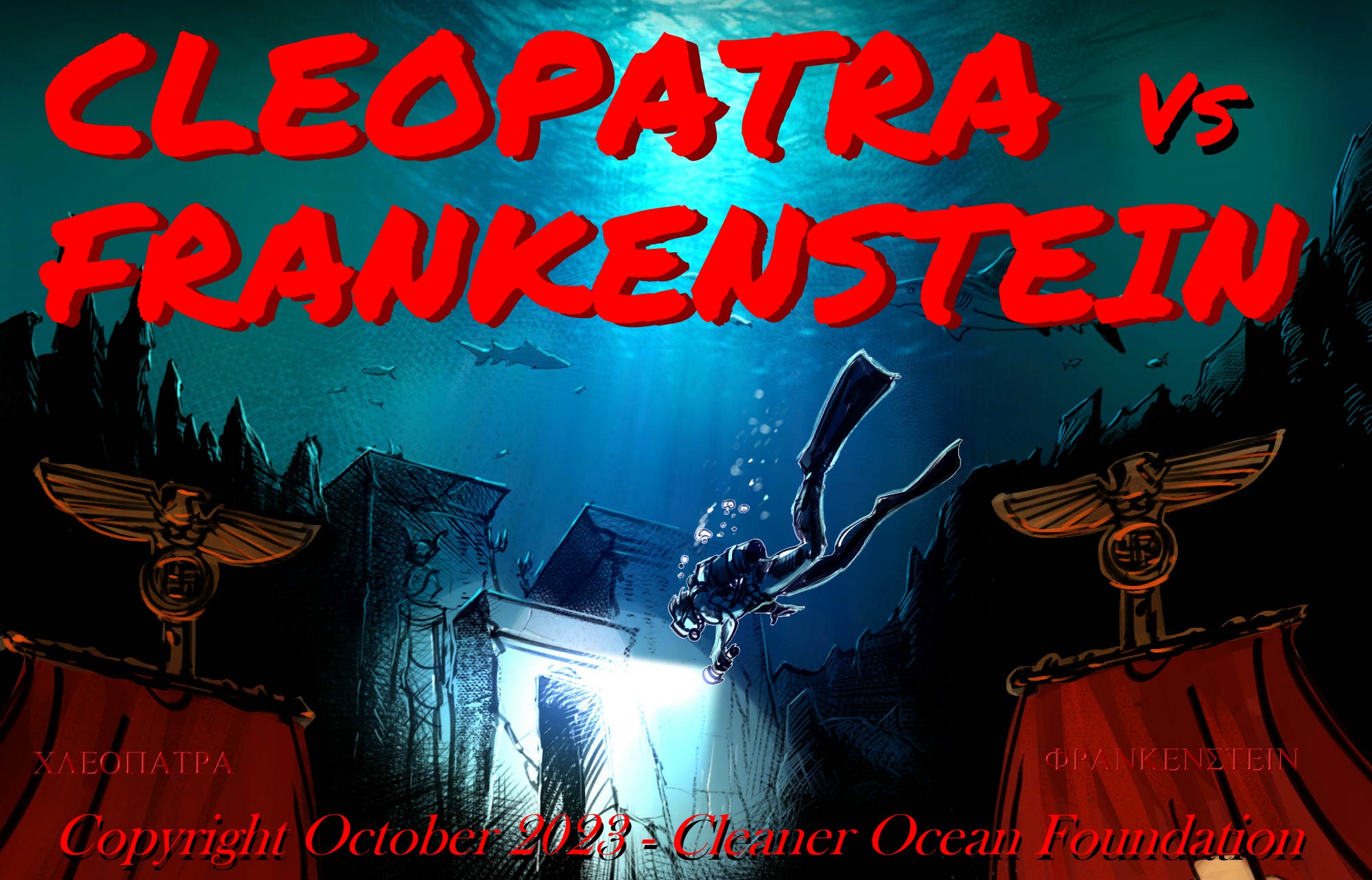 PLOT OUTLINE - This original story is part of the John Storm series of ocean adventures. John, as a Blue Shield operative, surveys the sunken city of Alexandria recently disturbed by earthquake, and finally finds Cleopatra's mummy. Swiss Professor Dr Krafenstein (Wealthy Baron Victor Frankenstein VI under his assumed name) working in Zurich has secretly developed a technique for replicating humans, made possible having purchased the CyberCore Genetica™ from William Bates (Billy the Kid). The Professor, along with others have refined a CRISPR virus that enhances human DNA, having surpassed known cloning techniques. This cohort have also perfected an organic chip, that interfaces with the brain called BioCore™. Professor Krafenstein persuades John Storm to supply a sample of Cleopatra's DNA, for the ETH University to run further investigations as to Macedonian lineage. But he oversteps the mark, breaching agreement with John as to use of Cleo's DNA.