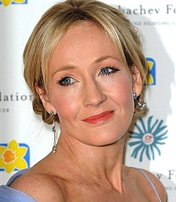 J K Rowling looking radiant at the Curie Cancer Foundation