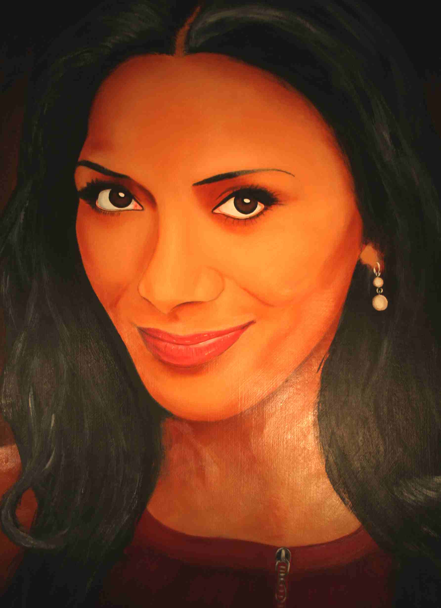 Nicole Sherzinger, pussycat doll singer and actress, portrait in oils by Nelson Kruschandl