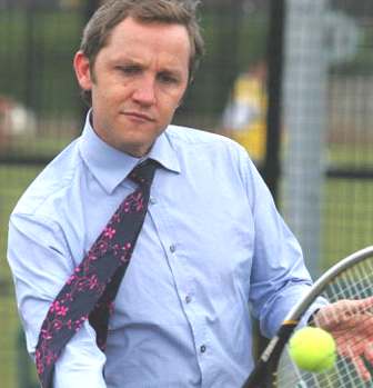 James Purnell playing tennis