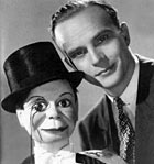 Ventriloquist Edgar Bergen and his best-known "sidekick", Charlie McCarthy