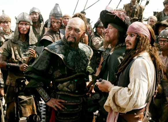 Captain Sao Feng, Captain Hector Barbossa and Captain Jack Sparrow