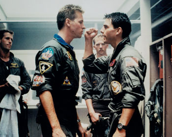 Val Kilmer and Tom Cruise in Top Gun