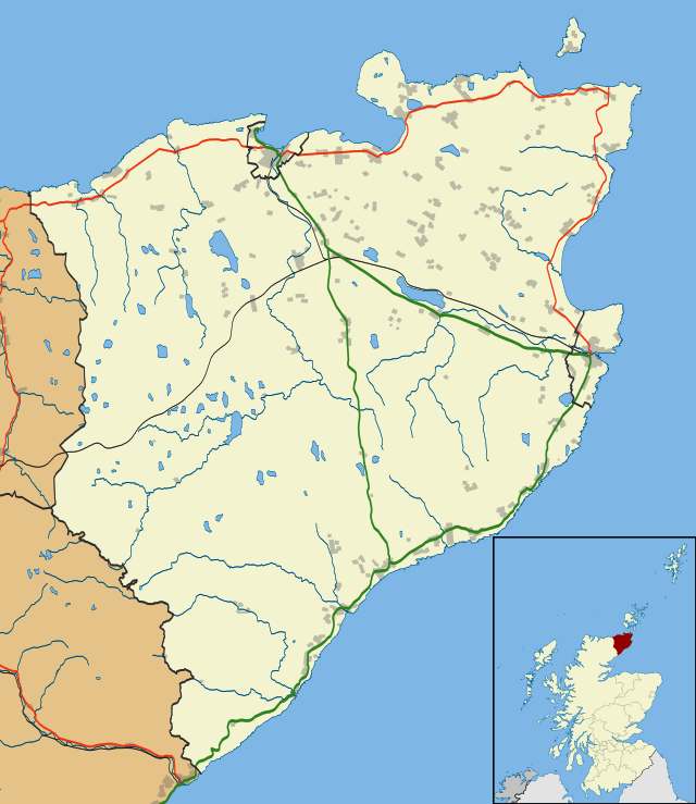 Caithness, John o'Groats location map of Scotland