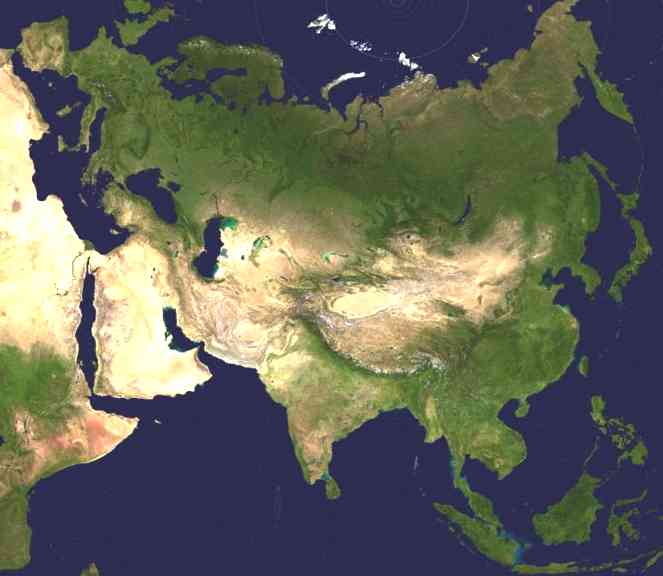 Asia as seen by satellite camera