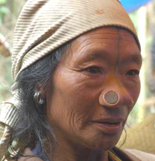 Apatani tribal women in Arunachal Pradesh, India