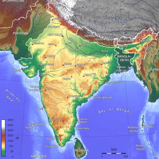 Satellite Map Of India