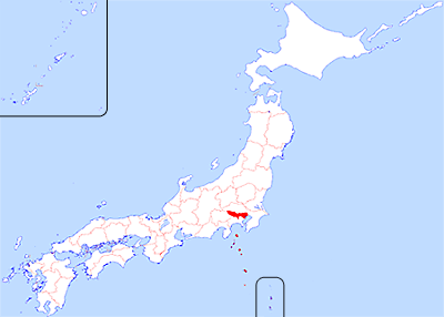 japan map showing tokyo