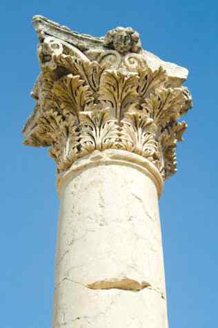 Jrdan Corinthian column is a popular tourist attraction in Jerash
