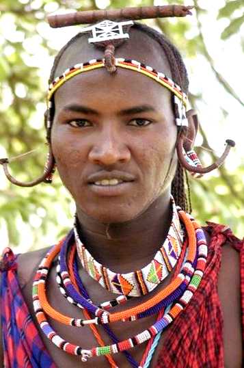 Maasai warrior in tribal dress