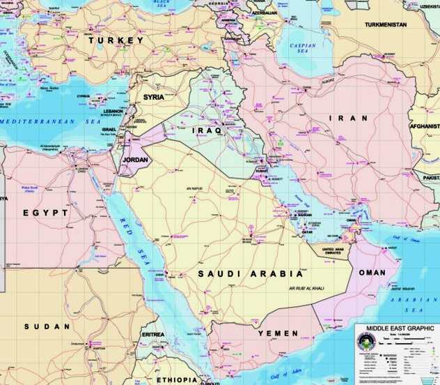 east asia map political. The Middle East political and