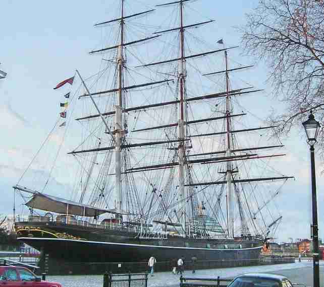 Cutty Sark, clipper sailing ship January 2005