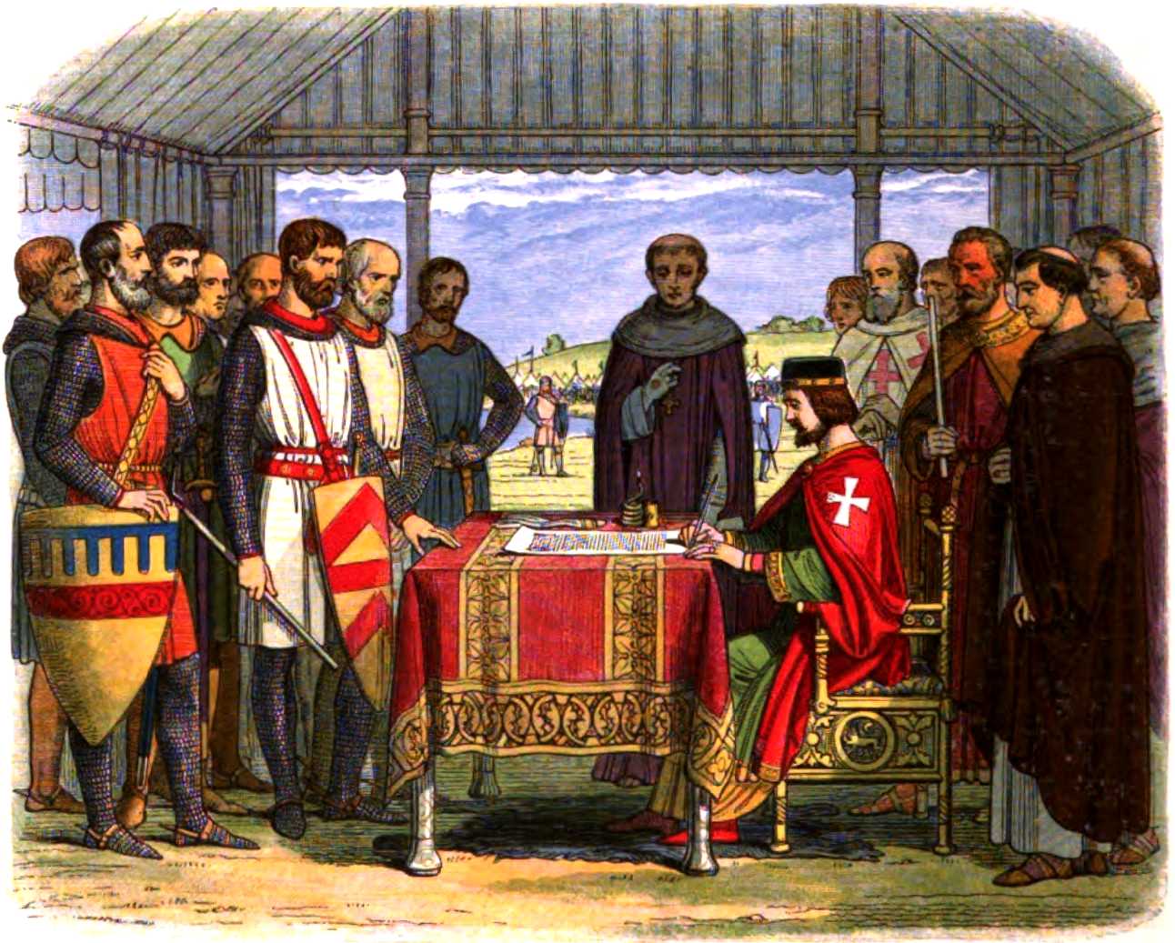 King John signs the Great Charter, Magna Carta at Runnymede