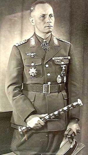 Erwin Rommel wearing Iron Cross with Oak Leaves