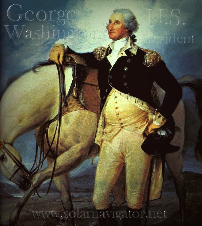 Gorge Washington uniformed by white stallion
