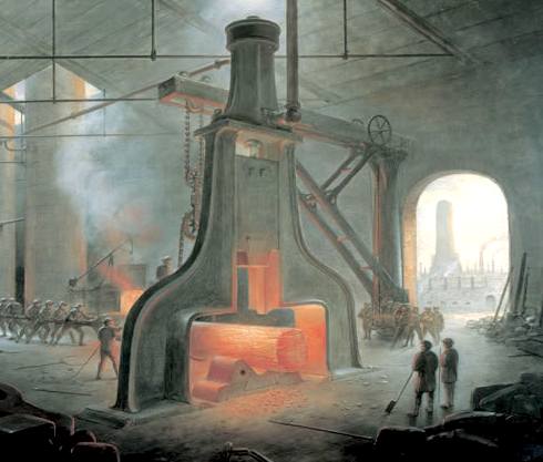 Nasmyths steam hammer of 1840 at work in 1871