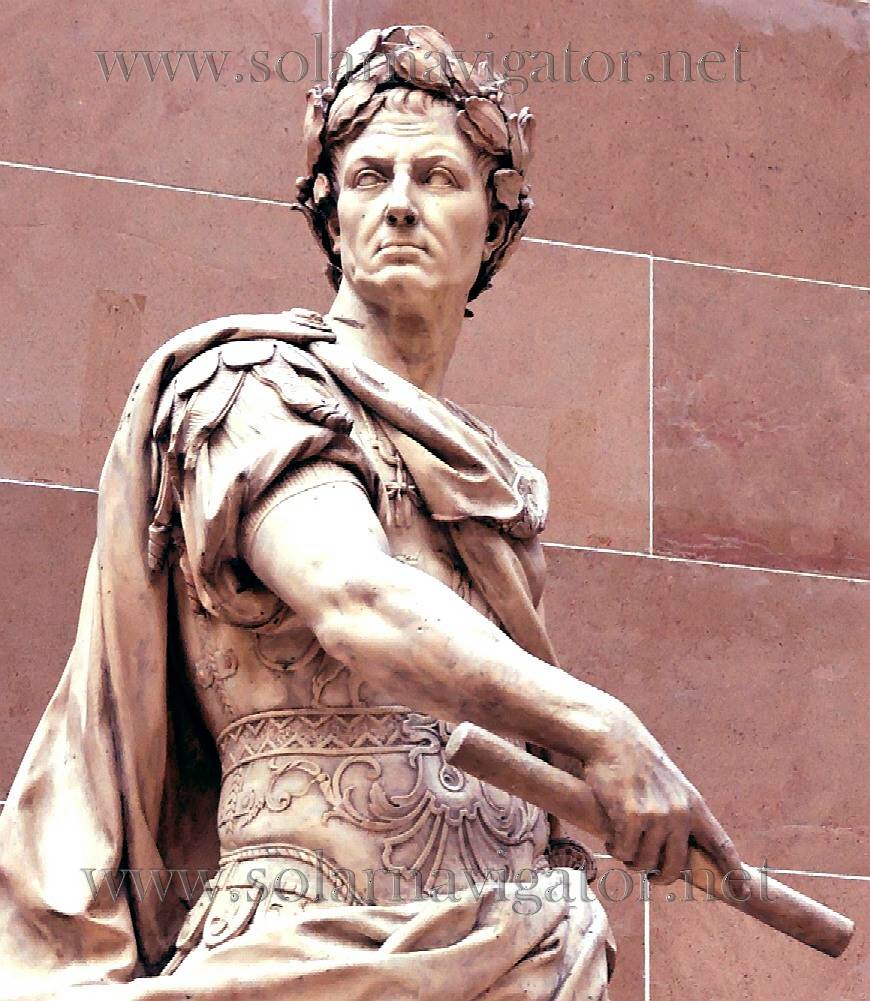 Marble statue of Juius Caesar in the Louvre museum, Paris, France