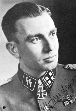 Otto Weidinger wearing Knights Cross with Oak Leaves and Swords