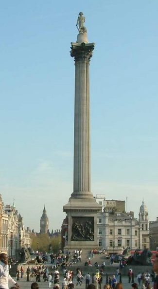 NELSON'S COLUMN AT TRAFALGAR SQUARE LONDON ENGLAND MONUMENT TO LORD
