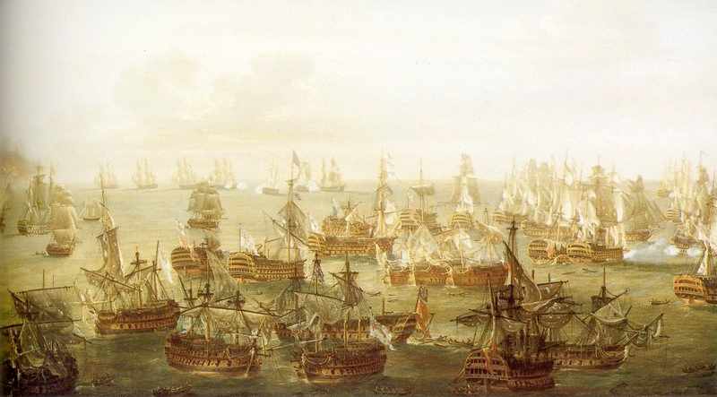 The Battle of Trafalgar painting