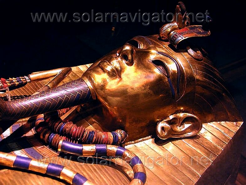 Tutankhamun gold coffin mask, Egyptian antiquities, Cairo museum