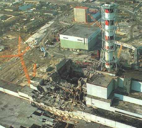 Chernobyl reactor building destroyed by meltdown