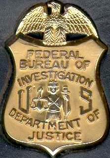 FBI Federal Bureau of Investigation US Department of Justice badge of office