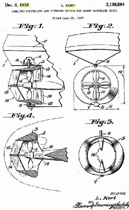 Ludwig Kort propellor nozzle patent application drawings 1938