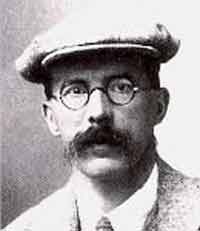 Arthur Ransome wearing a cap