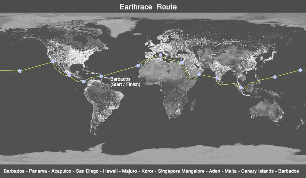Earthrace's world route map
