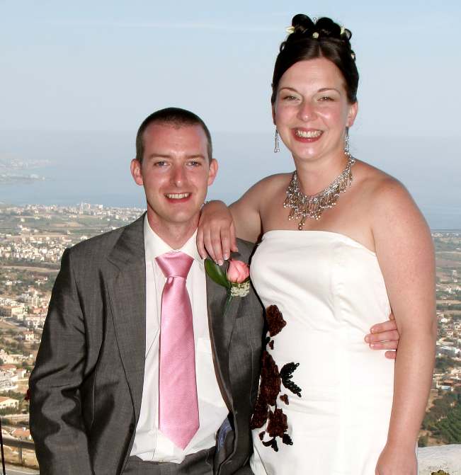 The happy couple Eddie and Natasha took their marriage vows in Cyprus