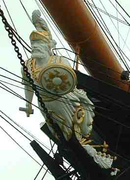 HMS Warrior's figurehead front on