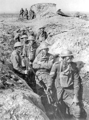 World War I soldiers in the trenches