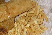 Fish and chips portion