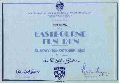 Eastbourne Fun Run Certificate 122 Nelson Kruschandl East Sussex