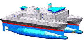 hull twin swath waterplane small area hulls ship catamaran boat typhoon deck conventional single wikipedia carrier