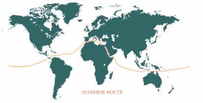 World Solar Navigation Challenge route map - Sunshine Route