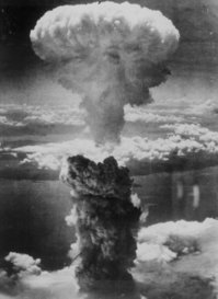 Mushroom Cloud over Nagasaki after the atomic bomb.
