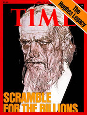 Time cover depicting a late-life Hughes, on the occasion of his death in 1976