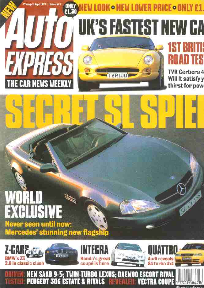 Auto Express cover September 1997, global warming issue