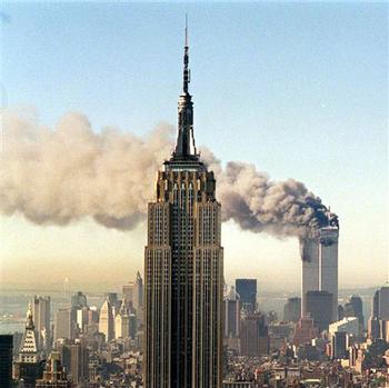 twin towers devil smoke. burning Koran smoke,