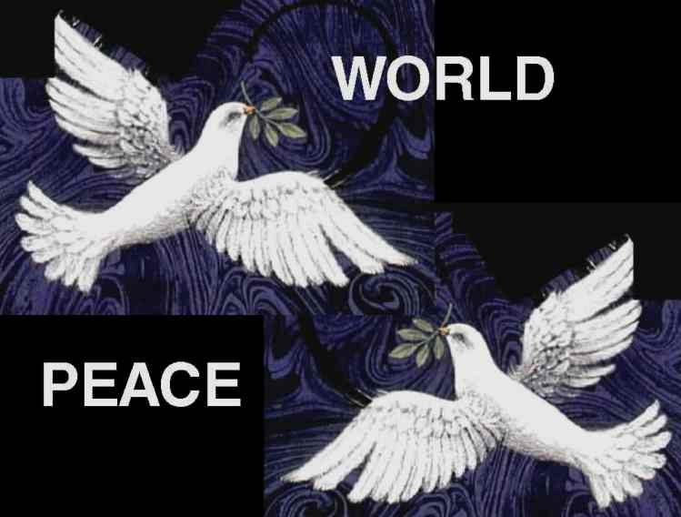 doves of peace. Peace for the World doves and