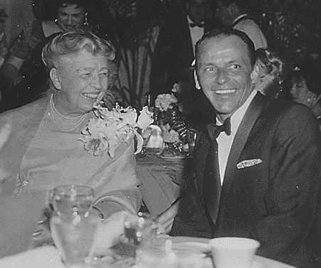 Sinatra, pictured with Eleanor Roosevelt in 1960