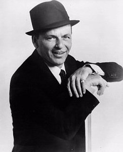Frank Sinatra wearing a trilby hat