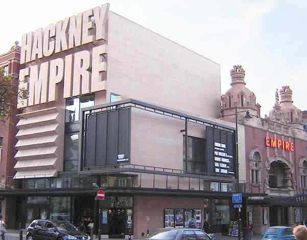 Hackney Empire theatre, London - modern extension building