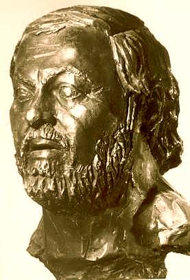 Bronze sculpture of Luciano Pavarotti, made by Serge Mangin in 1987